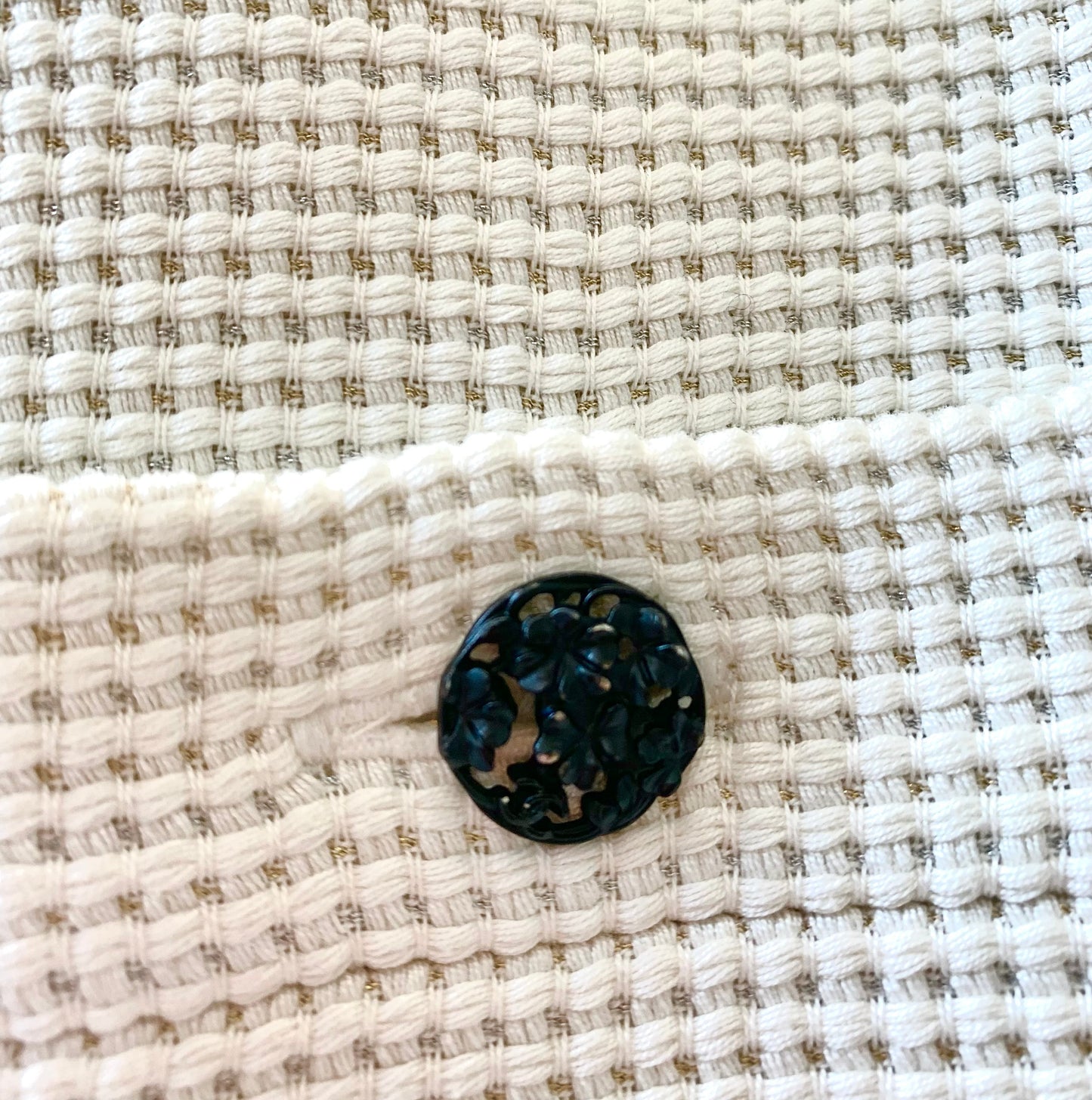 CHANEL WHITE AND BLUE BLAZER