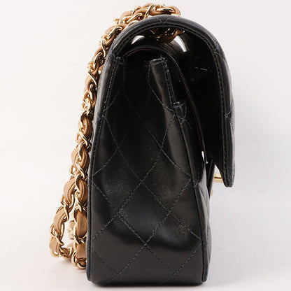 Chanel Around 2003 Made Classic Flap Chain Bag 25Cm Black/Beige
