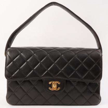 Chanel Around 1997 Made Double Face Classic Flap Top Handle Bag Black