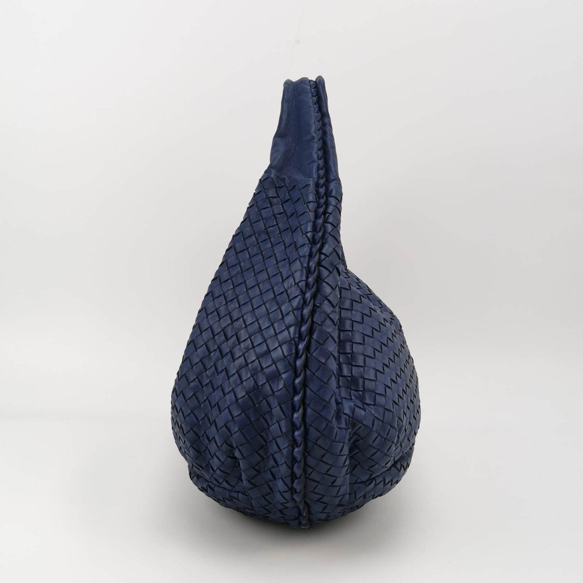 Bottega Veneta Belly Hobo Intrecciato Navy Nappa Leather Large