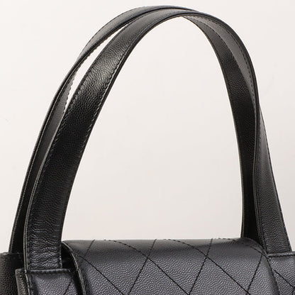 Chanel Around 1998 Made Wild Stitch Turn-Lock Top Handle Bag Black