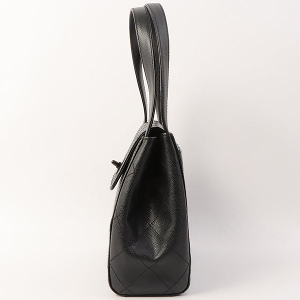 Chanel Around 1998 Made Wild Stitch Turn-Lock Top Handle Bag Black