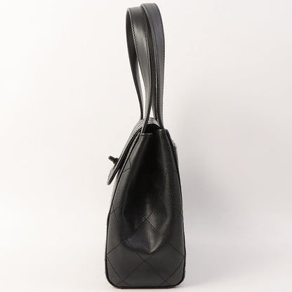 Chanel Around 1998 Made Wild Stitch Turn-Lock Top Handle Bag Black