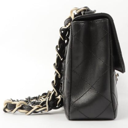 Chanel Around 2000 Made Turn-Lock Plate Plastic Chain Bag Black