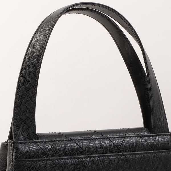 Chanel Around 1998 Made Wild Stitch Turn-Lock Top Handle Bag Black