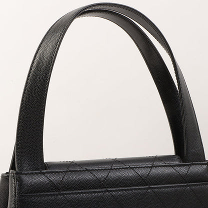 Chanel Around 1998 Made Wild Stitch Turn-Lock Top Handle Bag Black