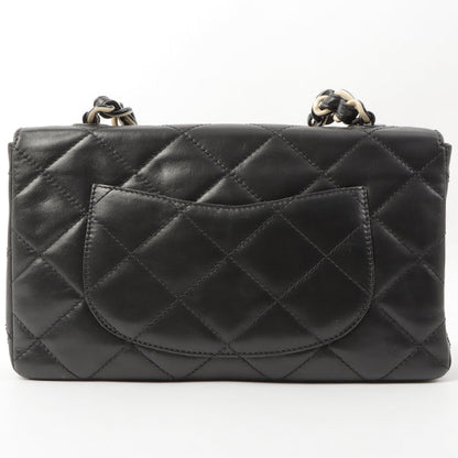 Chanel Around 2000 Made Turn-Lock Plate Plastic Chain Bag Black