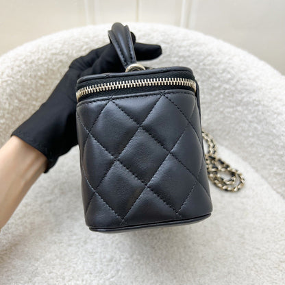 Chanel Top Handle Small Vanity in Black Lambskin and LGHW
