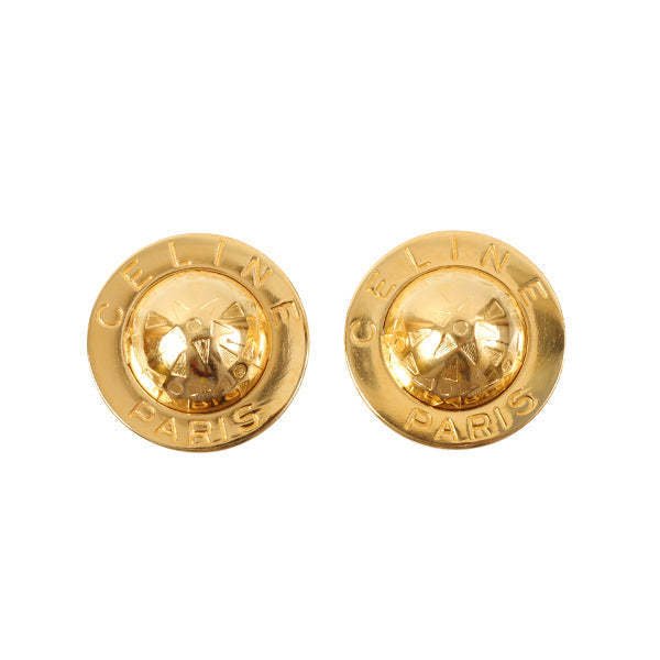 Celine Star Motif Round Logo Earrings