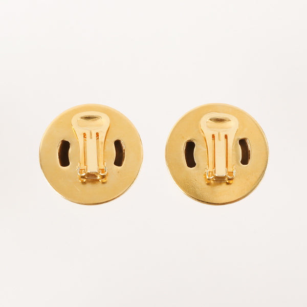 Celine Star Motif Round Logo Earrings