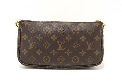 Louis Vuitton Classic Monogram Khaki Pink Strap Multi-Pochette Accessoires Bag