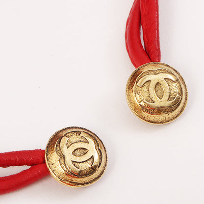 Chanel Around 1985~1990 Made Cc Mark Stitch Mini Drawstring Chain Bag Red