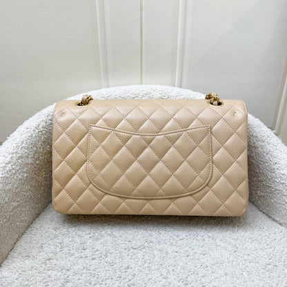 Chanel Medium Classic Flap CF in Beige Caviar and GHW
