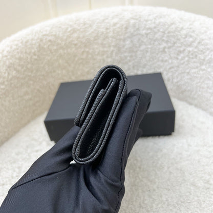 Chanel Seasonal Snap Card Holder in Black Caviar and AGHW