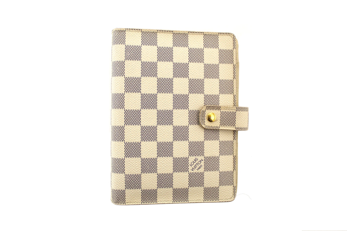 Louis Vuitton Damier Azur Canvas Medium Ring Agenda Cove | Italystation.com - Shop Now at italystation.com