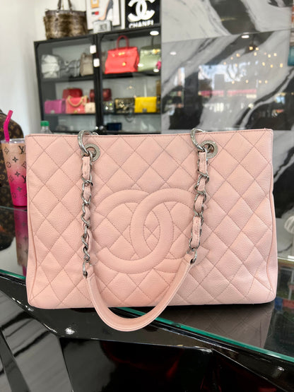 Chanel Caviar Quilted Grand Shopping Tote GST Blush