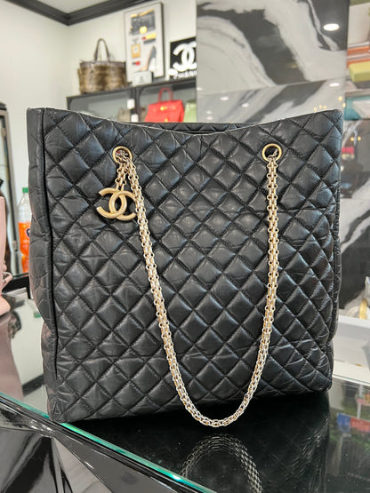 Chanel Quilted Leather Black Tote