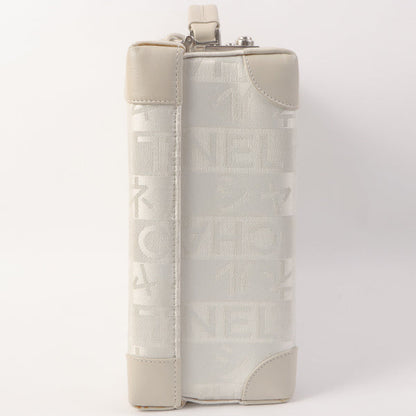 Chanel Around 2005 Made Ginza Limited Logo Pattern Pearl Cc Mark Attache Case White/Silver