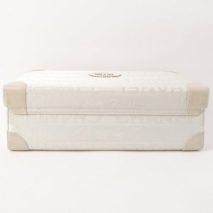 Chanel Around 2005 Made Ginza Limited Logo Pattern Pearl Cc Mark Attache Case White/Silver