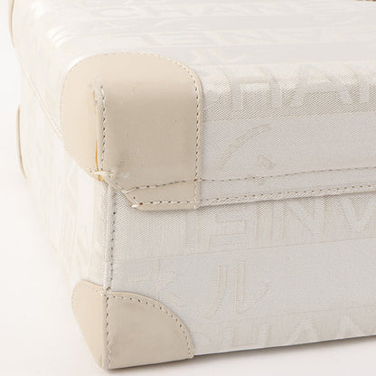 Chanel Around 2005 Made Ginza Limited Logo Pattern Pearl Cc Mark Attache Case White/Silver