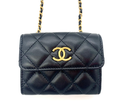 CHANEL MINI QUILTED WALLET ON CHAIN