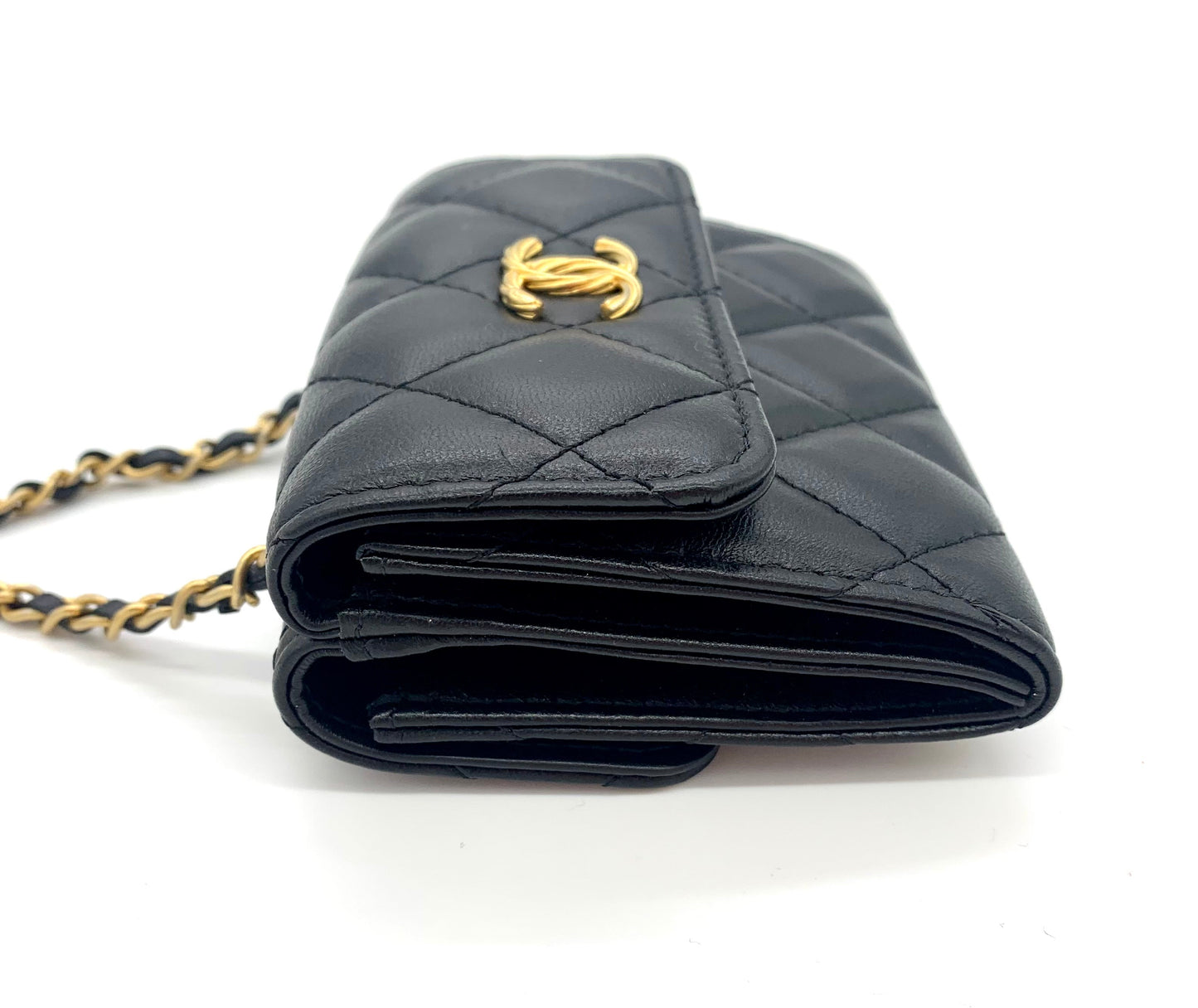 CHANEL MINI QUILTED WALLET ON CHAIN