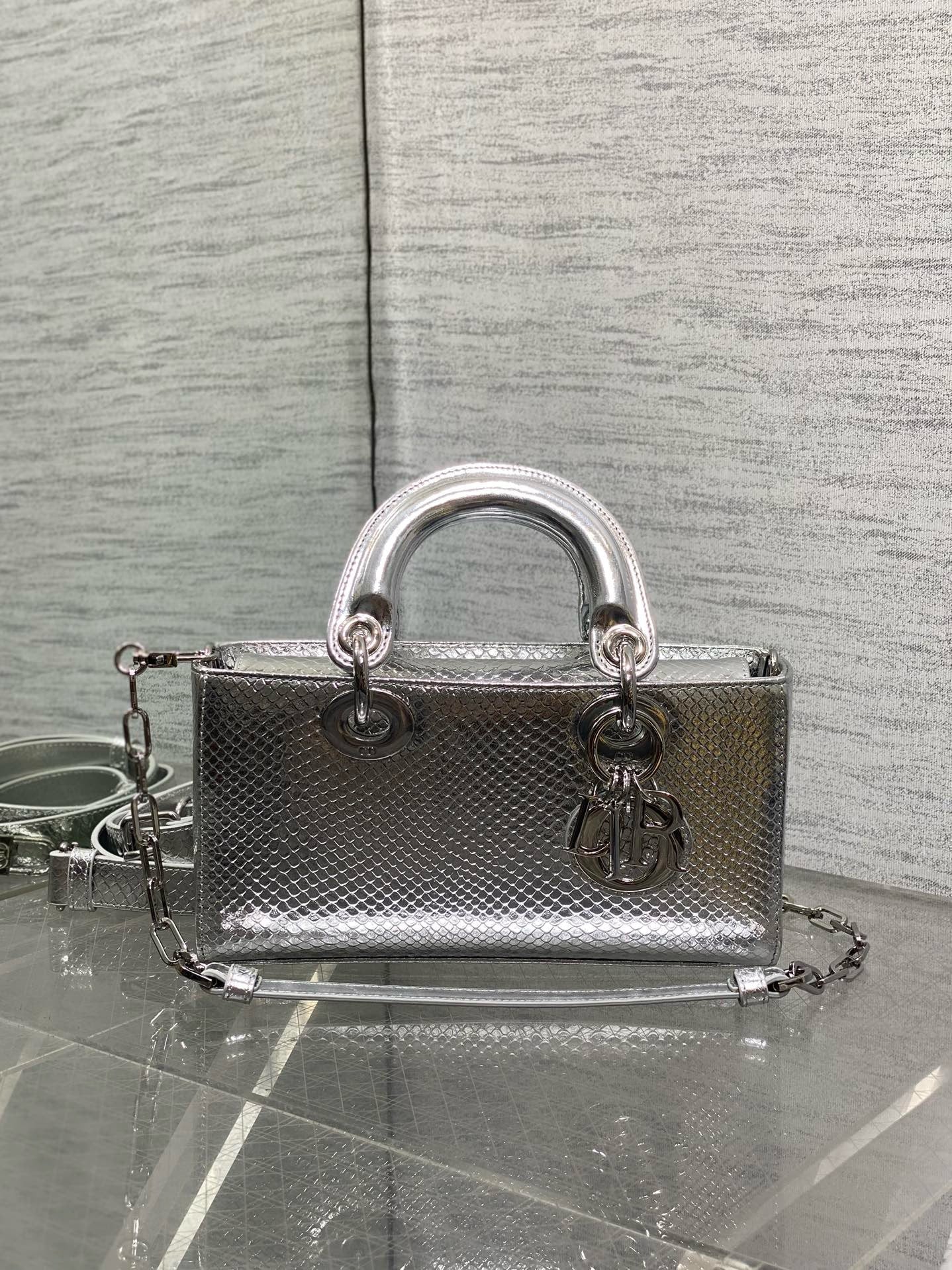 DR543 Small Lady D-Joy Bag(Snakeskin) / 8.5 x 4.5 x 2.5 inches / HIGHEST QUALITY VERSION