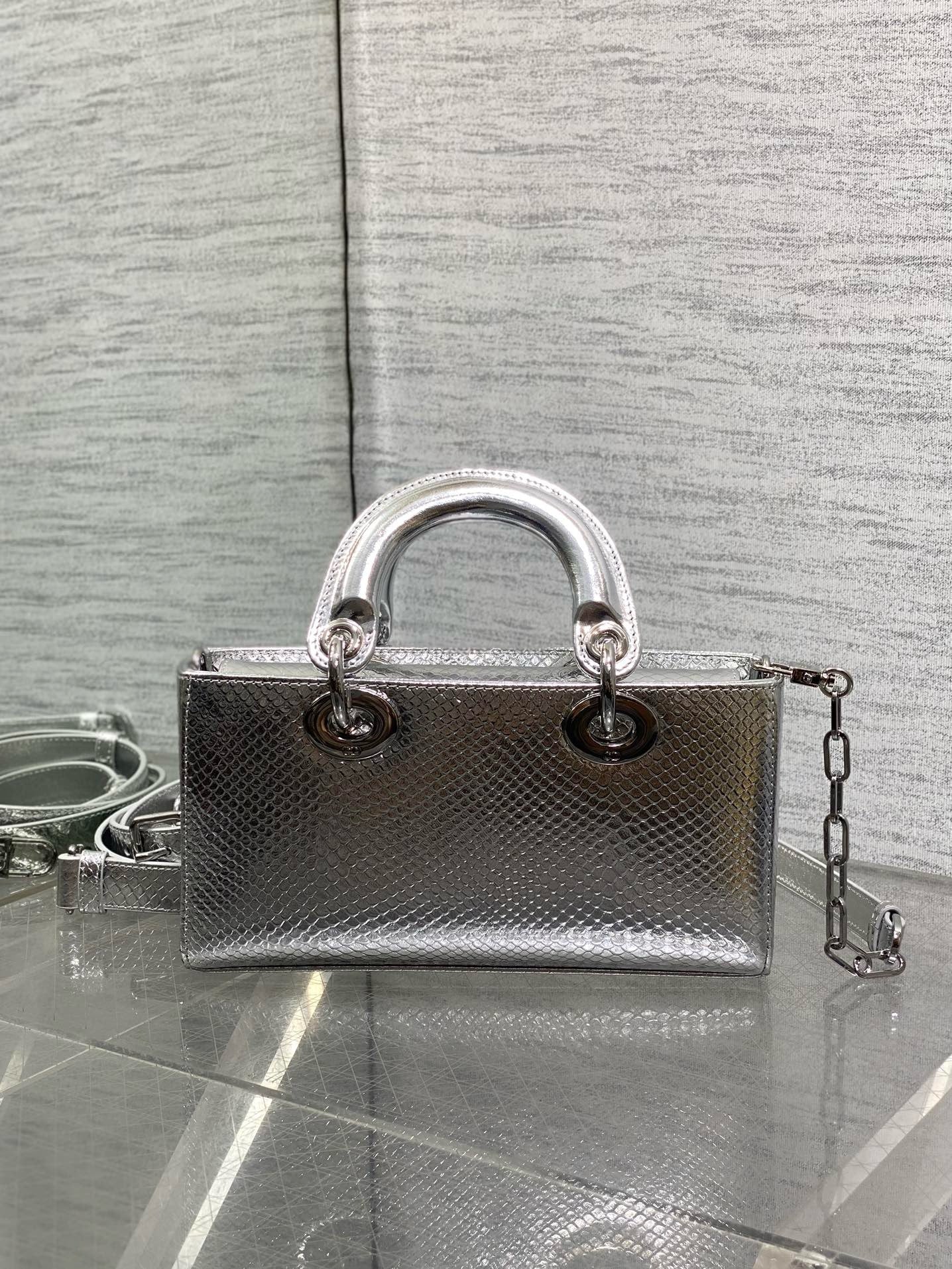 DR543 Small Lady D-Joy Bag(Snakeskin) / 8.5 x 4.5 x 2.5 inches / HIGHEST QUALITY VERSION