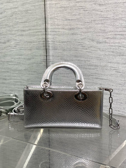 DR543 Small Lady D-Joy Bag(Snakeskin) / 8.5 x 4.5 x 2.5 inches / HIGHEST QUALITY VERSION