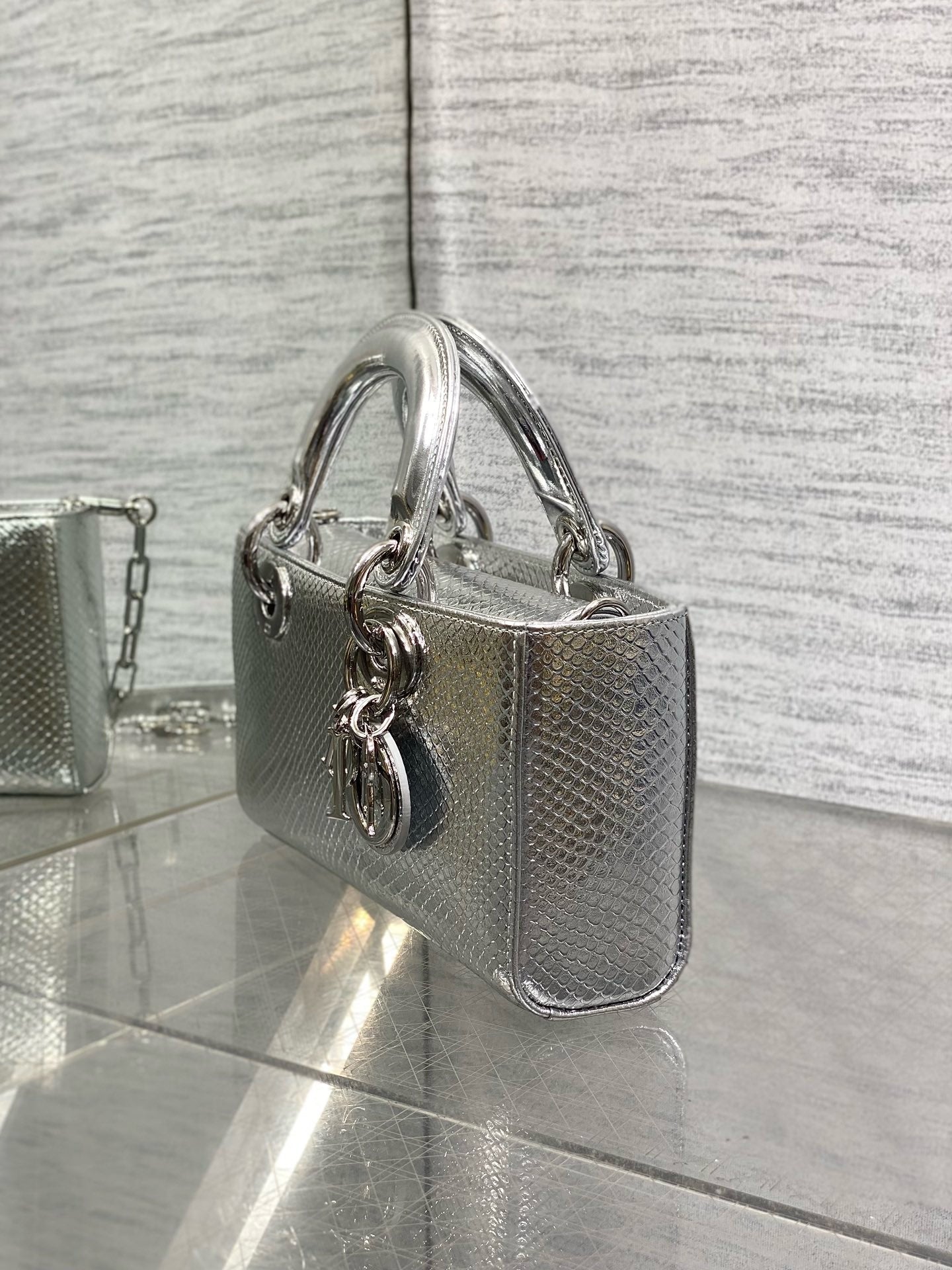 DR543 Small Lady D-Joy Bag(Snakeskin) / 8.5 x 4.5 x 2.5 inches / HIGHEST QUALITY VERSION