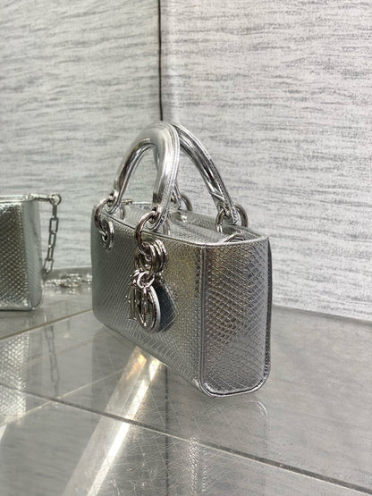 DR543 Small Lady D-Joy Bag(Snakeskin) / 8.5 x 4.5 x 2.5 inches / HIGHEST QUALITY VERSION