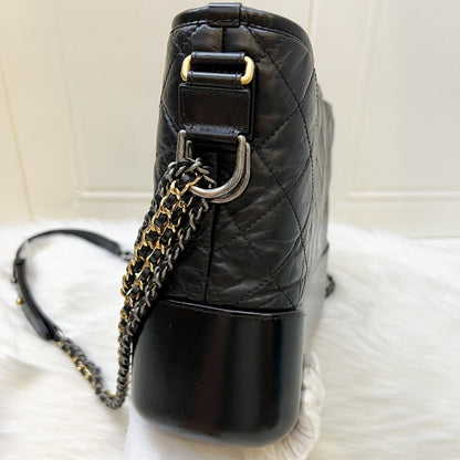 Chanel Medium (New Large) Gabrielle in Black Distressed Calfskin and 3 Tone HW