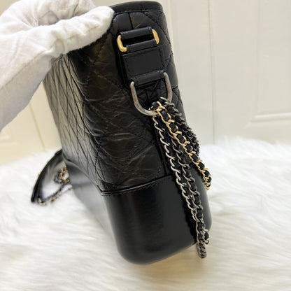 Chanel Medium (New Large) Gabrielle in Black Distressed Calfskin and 3 Tone HW
