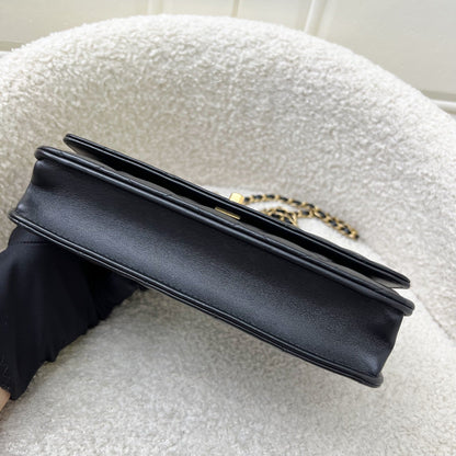 Chanel Pearl Crush Wallet on Chain WOC in Black Lambskin and AGHW (Model: AP1450)