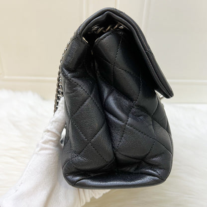 Chanel East West Quilted Flap Bag in Black Caviar and RHW
