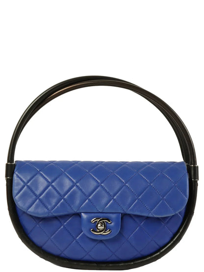 Chanel Around  Made Hula Hoop Top Handle Bag Blue/Black