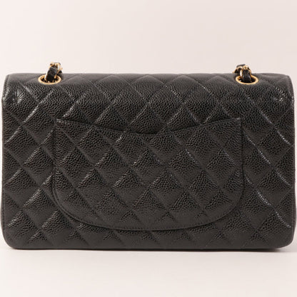CHANEL Around 2002 Made Caviar Skin Classic Flap Chain Bag 25Cm Black