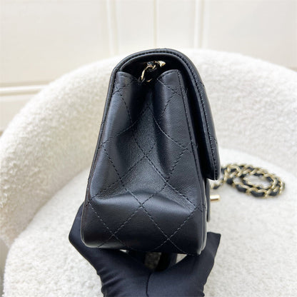 Chanel Classic Square Mini Flap in Black Lambskin and LGHW (Model: A35200)
