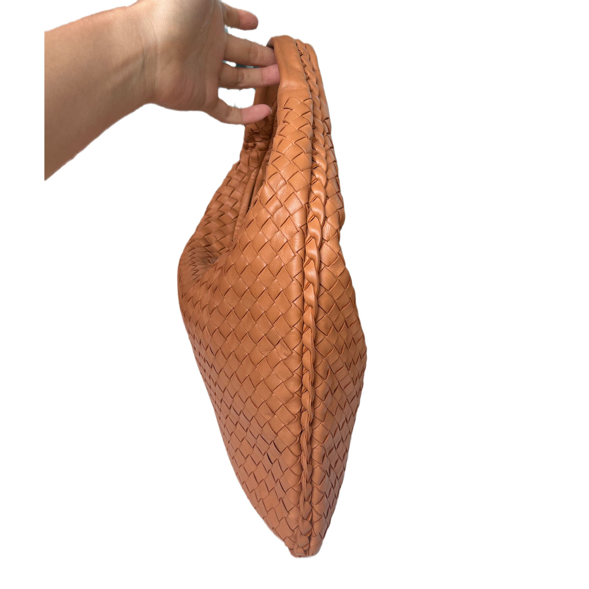 Bottega Veneta Intrecciato Camel Nappa Leather Handbag