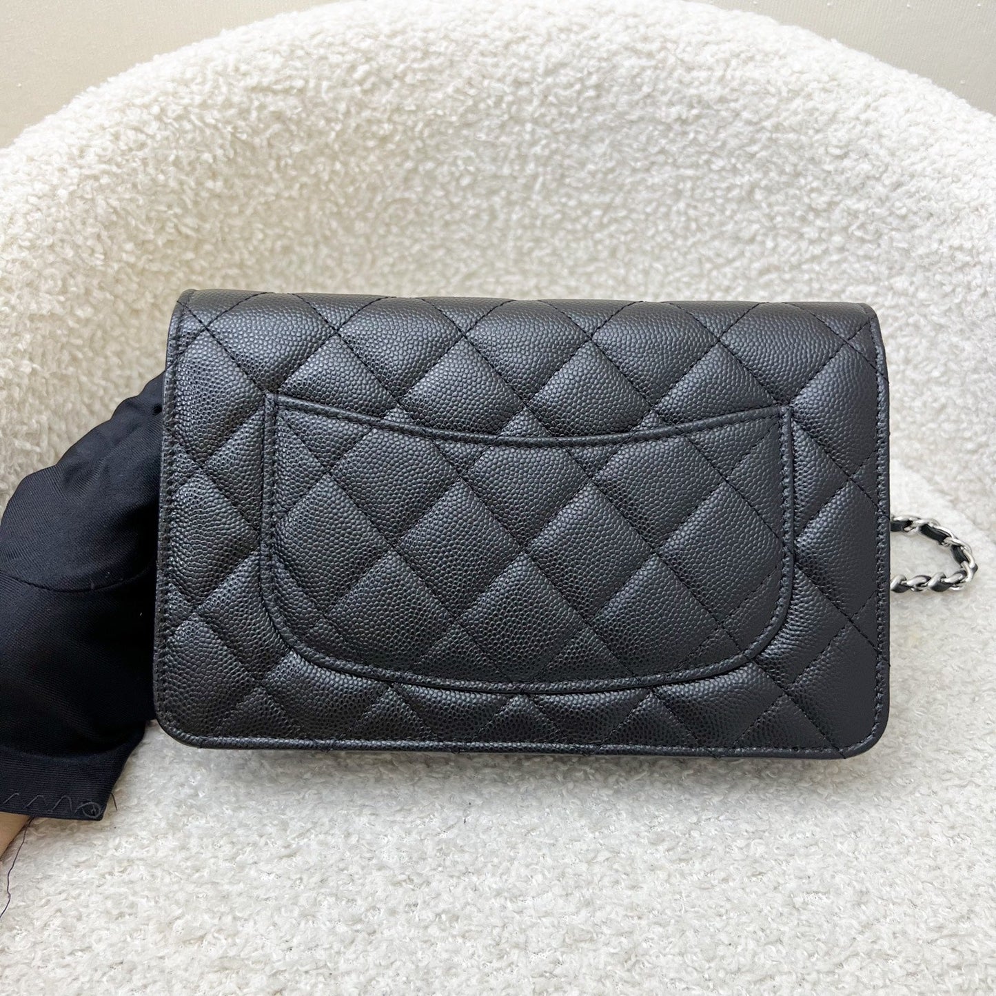Chanel 25P Wallet on Chain WOC in Black Caviar and SHW (Model: AP3825)