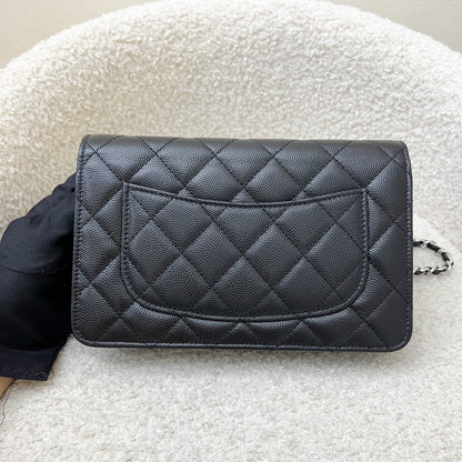 Chanel 25P Wallet on Chain WOC in Black Caviar and SHW (Model: AP3825)