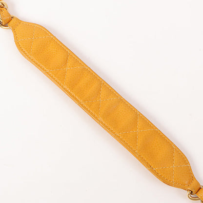 Chanel Around 1995 Made Caviar Skin Turn-Lock Chain Bag Mandarine Orange