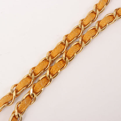Chanel Around 1995 Made Caviar Skin Turn-Lock Chain Bag Mandarine Orange