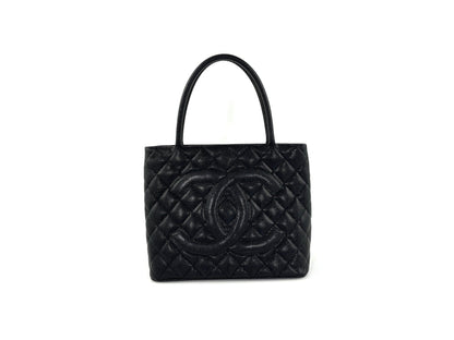 Vintage CHANEL Black Caviar 2010 Quilted Medallion Timeless Tote