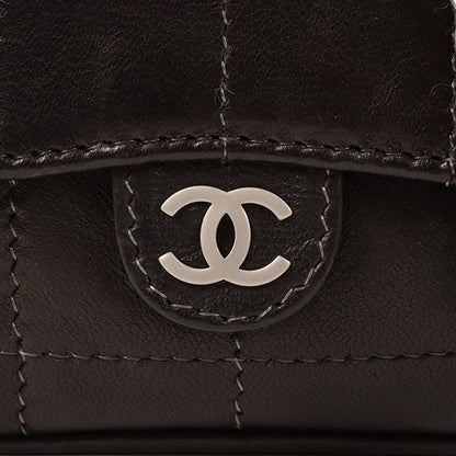 Chanel Around 2000 Made Chocolate Bar Cc Mark Plate Micro Chain Bag Black