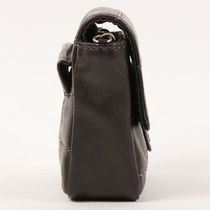 Chanel Around 2000 Made Chocolate Bar Cc Mark Plate Micro Chain Bag Black
