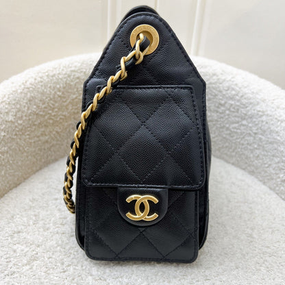 Chanel 25 Mini Hobo Bag in Black Caviar and AGHW (Model: AS5631)