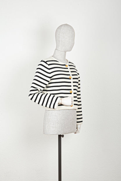 CELINE Chasseur Knit Jacket Stripes