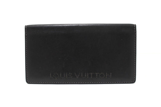 Louis Vuitton Black Leather Chicago Long Wallet