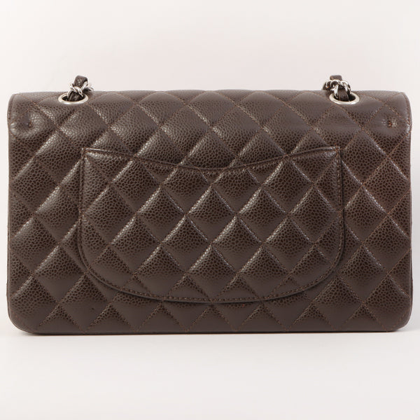 Chanel Around 2006 Made Caviar Skin Classic Flap Chain Bag 25Cm Dark Brown